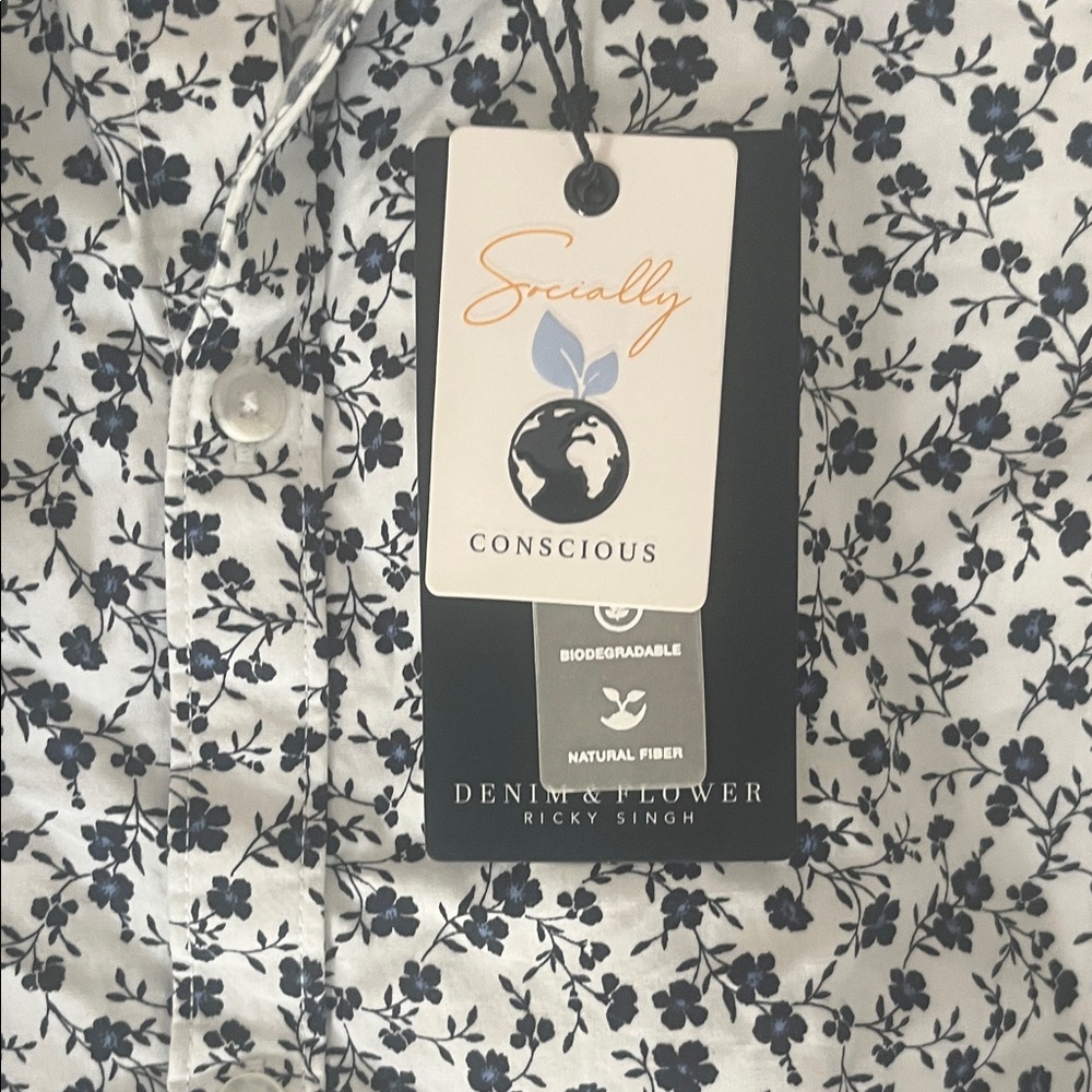 Denim & Flower Black and White Floral Shirt